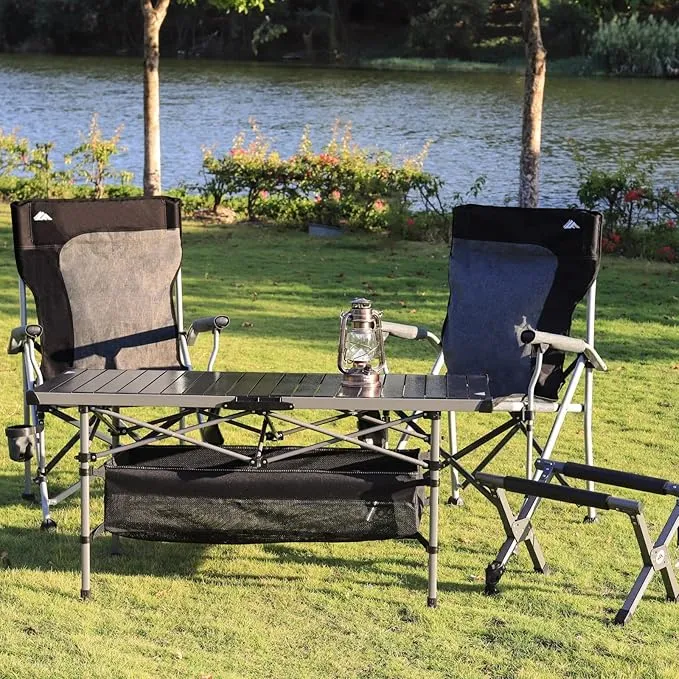 2 Pack Camping Chairs for Adults, Portable Hunting Chair Supports 350lbs, Oversized Heavy Duty Folding Chair for Camping Padded Seat Outdoor Lawn Folding Chair with Side Pockets