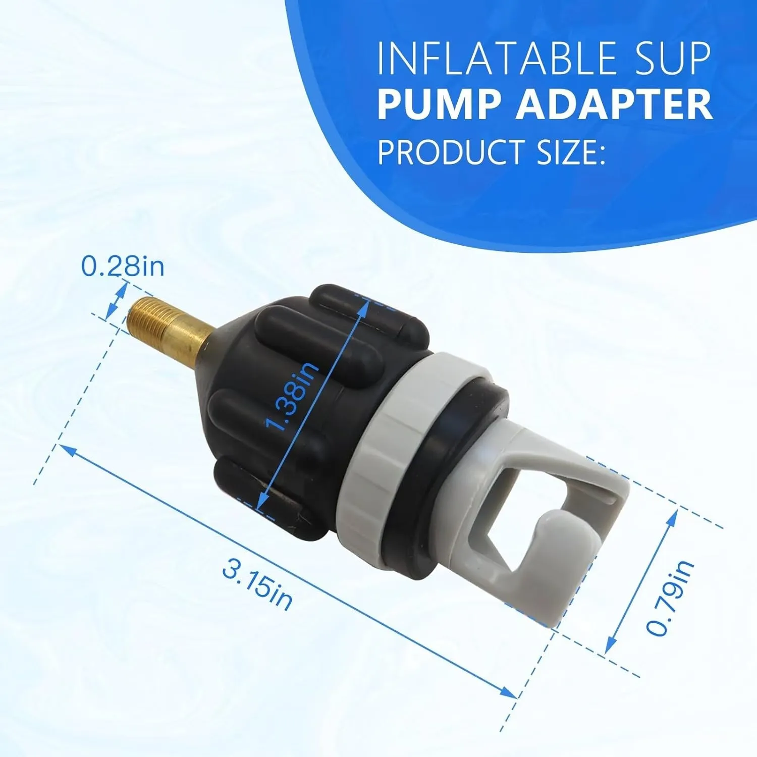 2PCS Black Inflatable Boat Pump Adapter Air Valve Adapter Pumping Head Connector for Inflatable Rowing Boat Stand Up Paddle Board Kayak