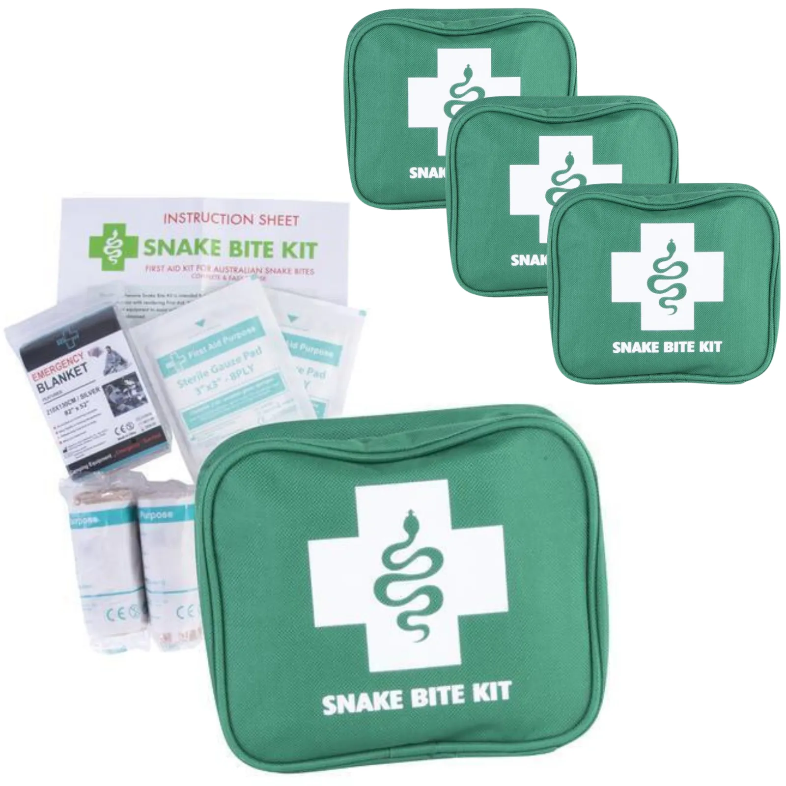 3x 9 Piece | Australian Snake Bite First Aid Kit | Camping | Hiking | Travel