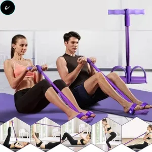 4-in-1 Tension Rope 4 Tube Abdominal Puller Pedal Exerciser Tension Band