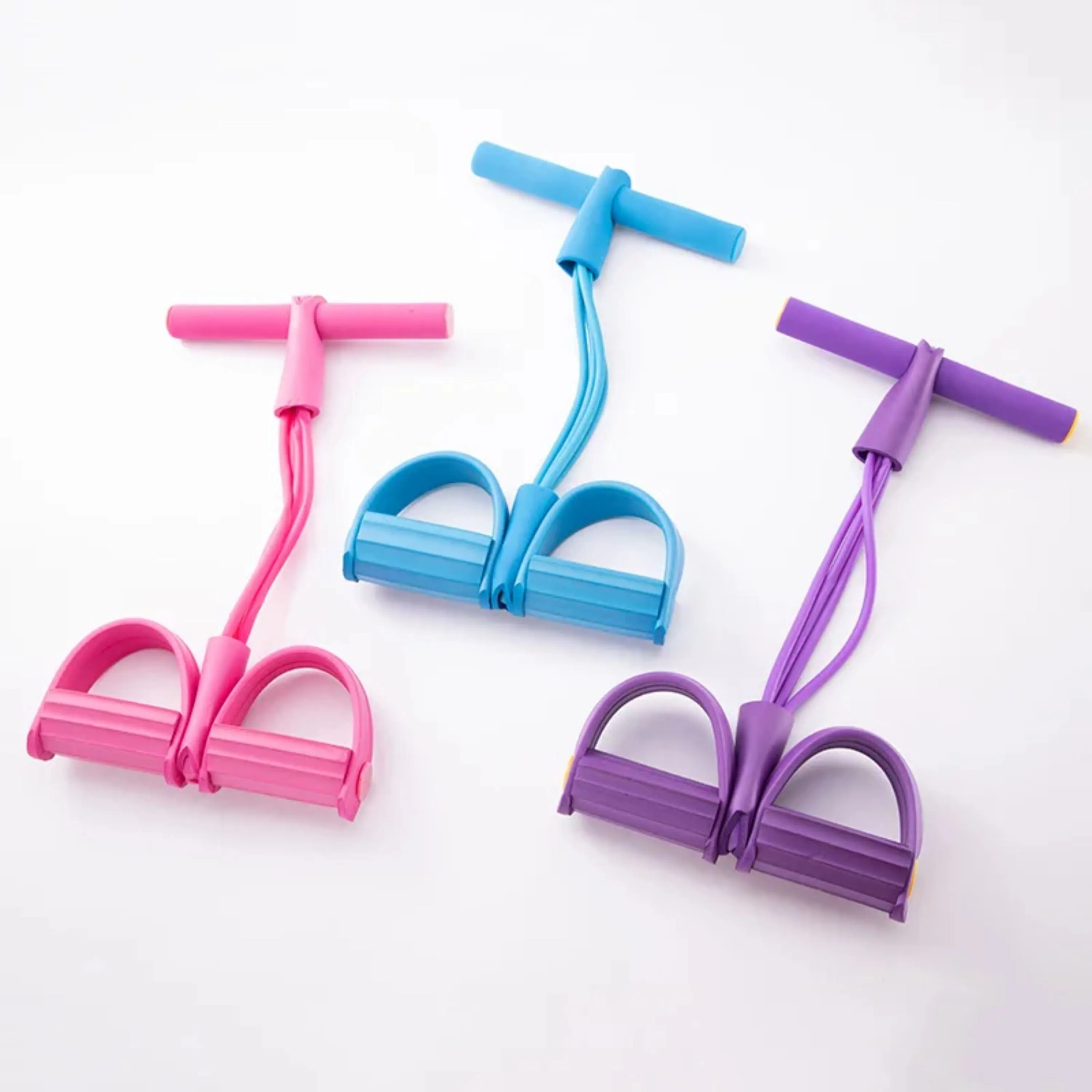 4-in-1 Tension Rope 4 Tube Abdominal Puller Pedal Exerciser Tension Band