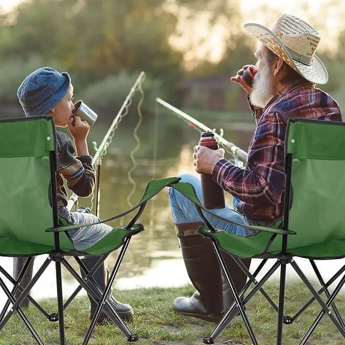 4 Pack Folding Camping Chairs with Carrying Bag Portable Lawn Chairs Lightweight Beach Chairs Outdoor Collapsible Chair with Mesh Cup Holder for Travel Outside Camp Beach Fishing Sports