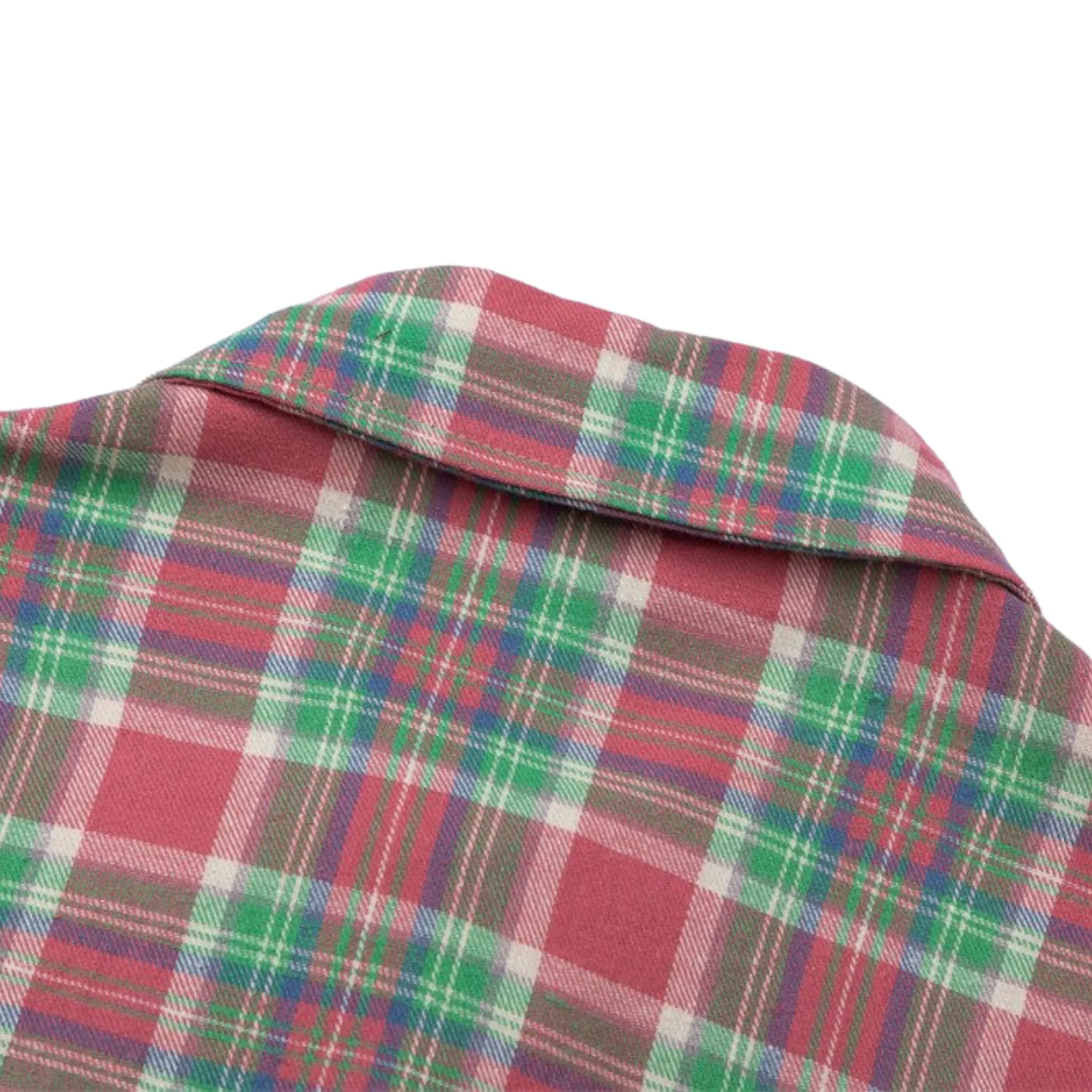 Boxy fit flannel plaid shirt with embroidered patches