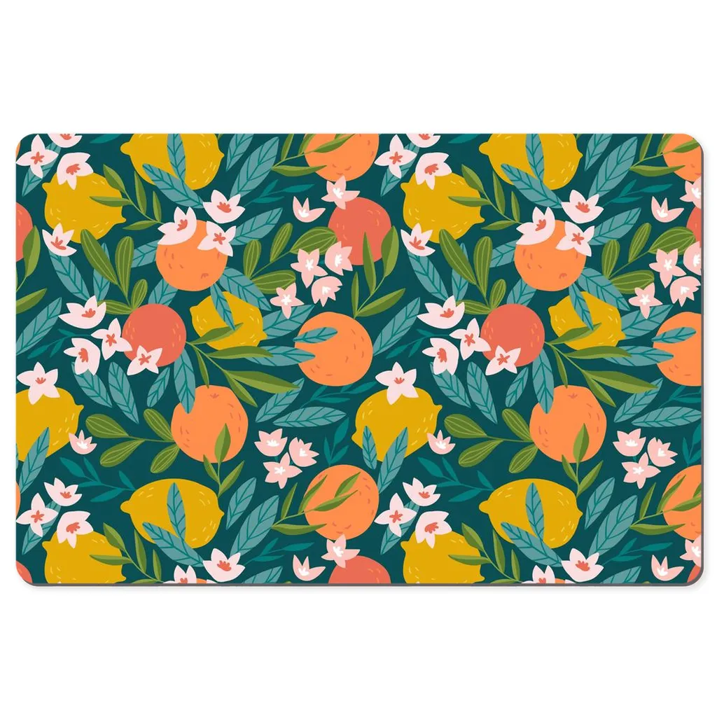 Capri Citrus Desk Mat Mediterranean Orange Green