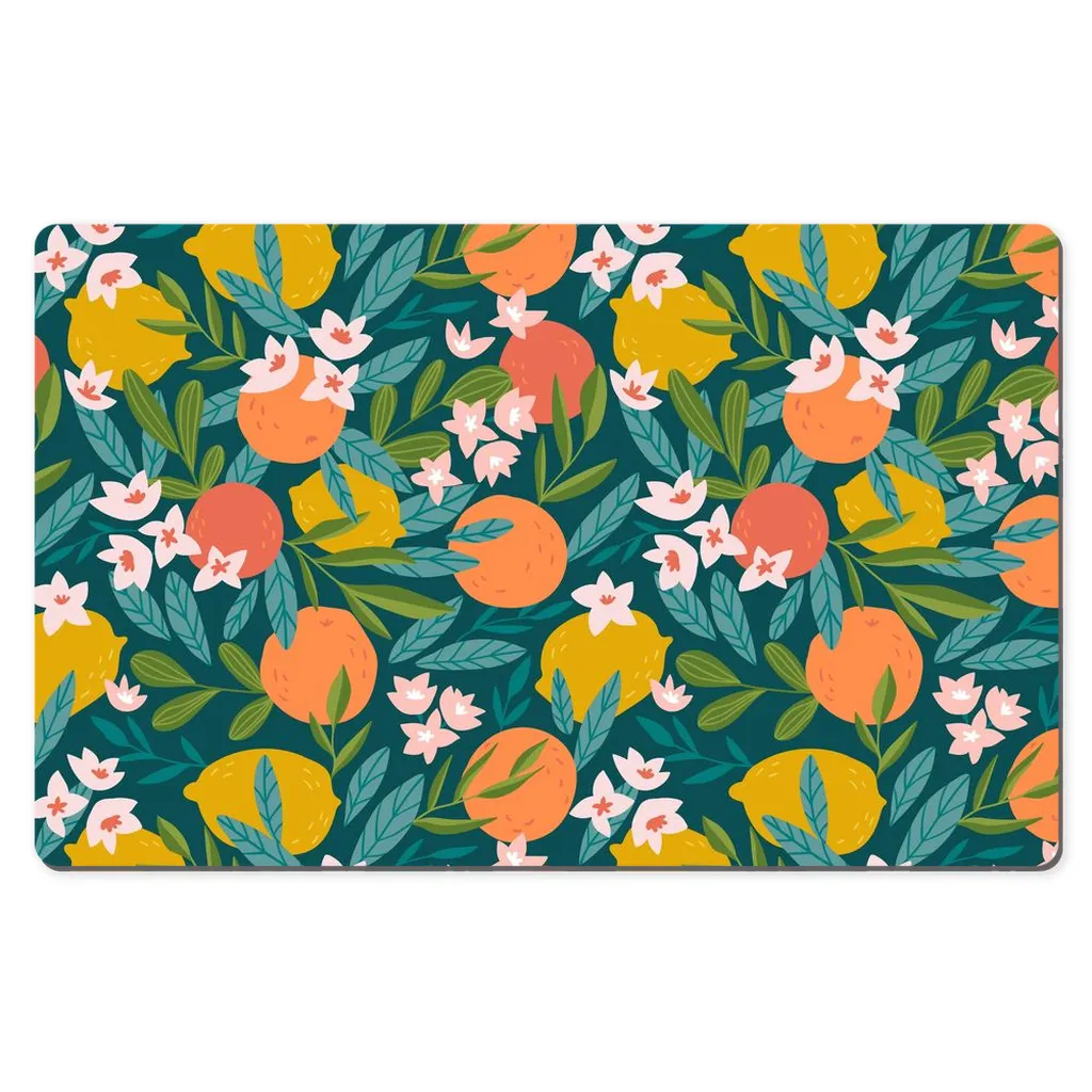 Capri Citrus Desk Mat Mediterranean Orange Green