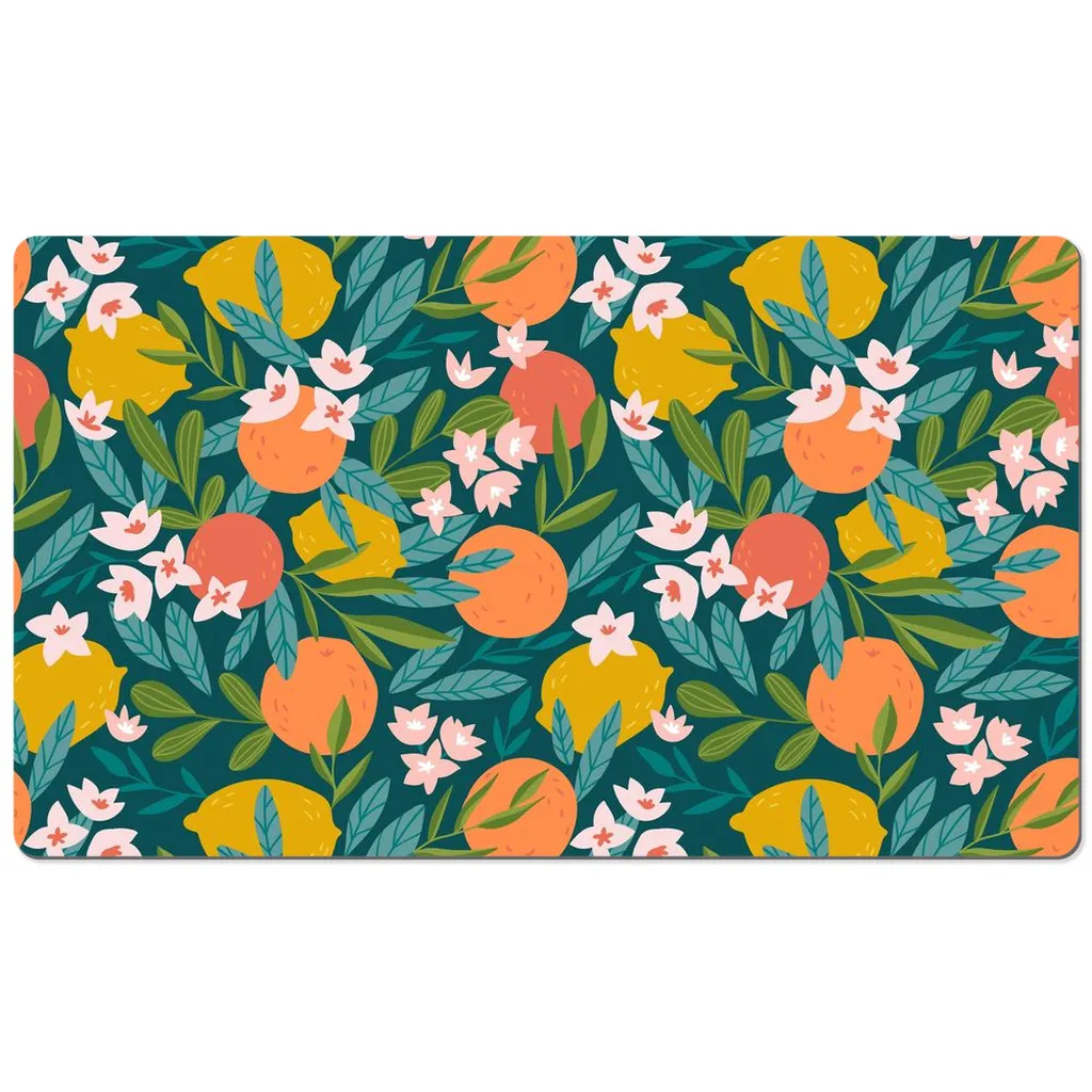 Capri Citrus Desk Mat Mediterranean Orange Green