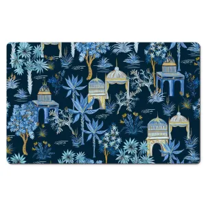 Chinoiserie Desk Mat Le Jardin Dark Blue