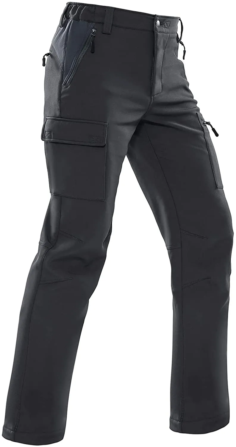 Cycorld Mens-Snow-Ski-Pants, Fleece-Lined Cold Weather Snowboarding Pants for Winter Hiking Outdoor