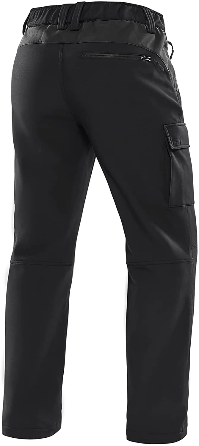 Cycorld Mens-Snow-Ski-Pants, Fleece-Lined Cold Weather Snowboarding Pants for Winter Hiking Outdoor