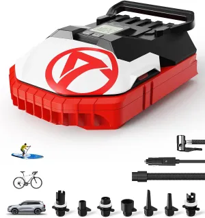 Electric Air Pump for Paddle Board, 60PSI Car Air Pump for Boat Inflation and Deflation with 12V DC Car Connector and Portable Raft, Kayak Accessories