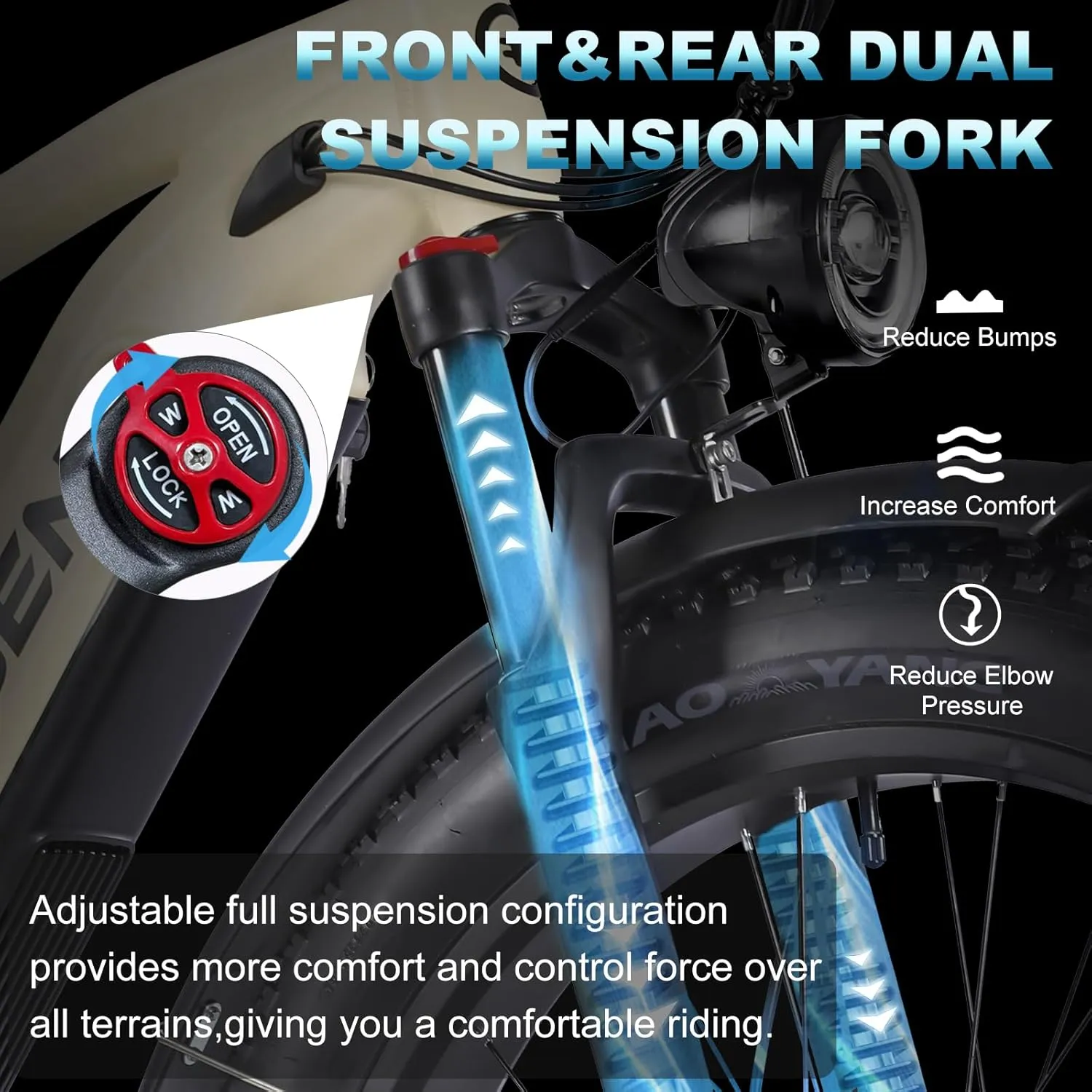 Electric Bike for Adults, 26" x 4.0 Fat Tire Electric Bicycles with 48V & 16AH Removable Battery, 1450W Peak Powerful Motor Ebike, 32MPH Max Speed Electric Mountain Bike with 7-Speed Gears