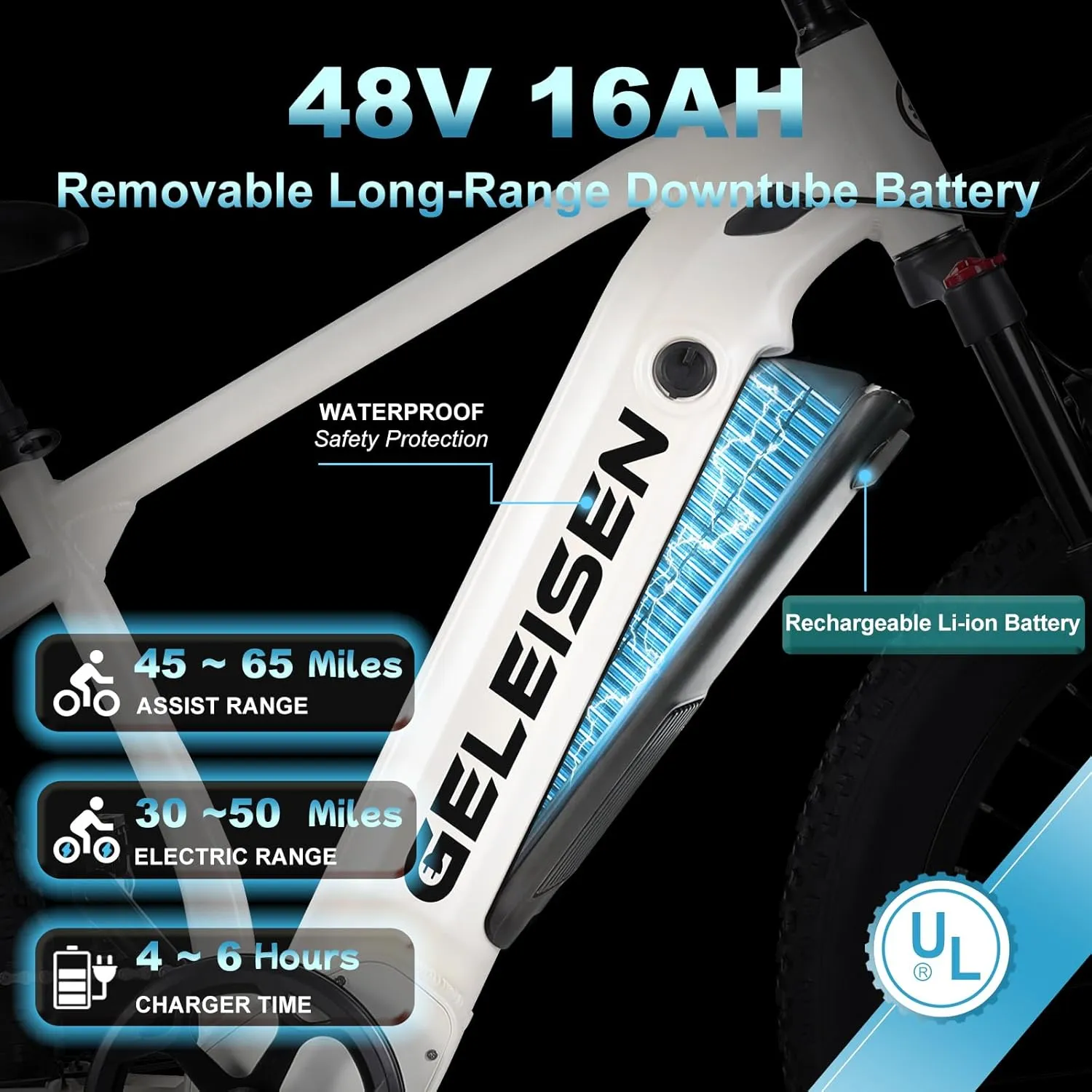 Electric Bike for Adults, 26" x 4.0 Fat Tire Electric Bicycles with 48V & 16AH Removable Battery, 1450W Peak Powerful Motor Ebike, 32MPH Max Speed Electric Mountain Bike with 7-Speed Gears