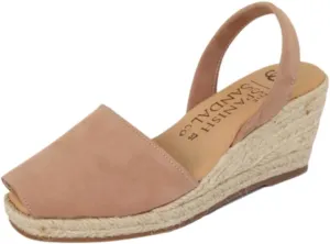 Espadrille Wedges for Women  Dressy Soft Leather Peep Toe Womens Wedge Sandals, Casual Summer Slip on Espadrilles