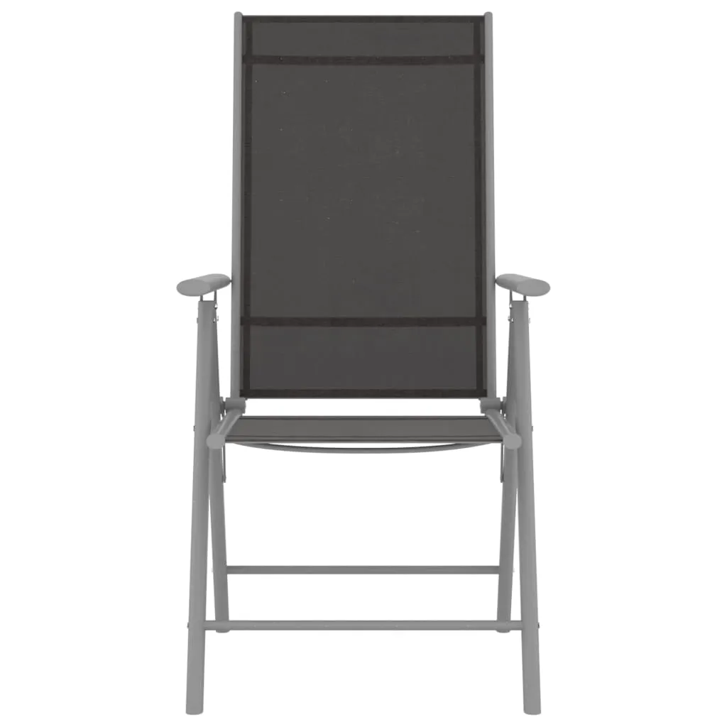Folding Garden Chairs 4 pcs Textilene Black