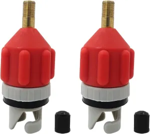 GRABOTE 2 Pack Universal Inflatable Stand Up Paddleboard Pump Adaptor, Standard Schrader Air Valve Adapter Pumping Head Connector Converter for Inflating Boat/Kayak/Surfboard/Bed/Car Tire Orange