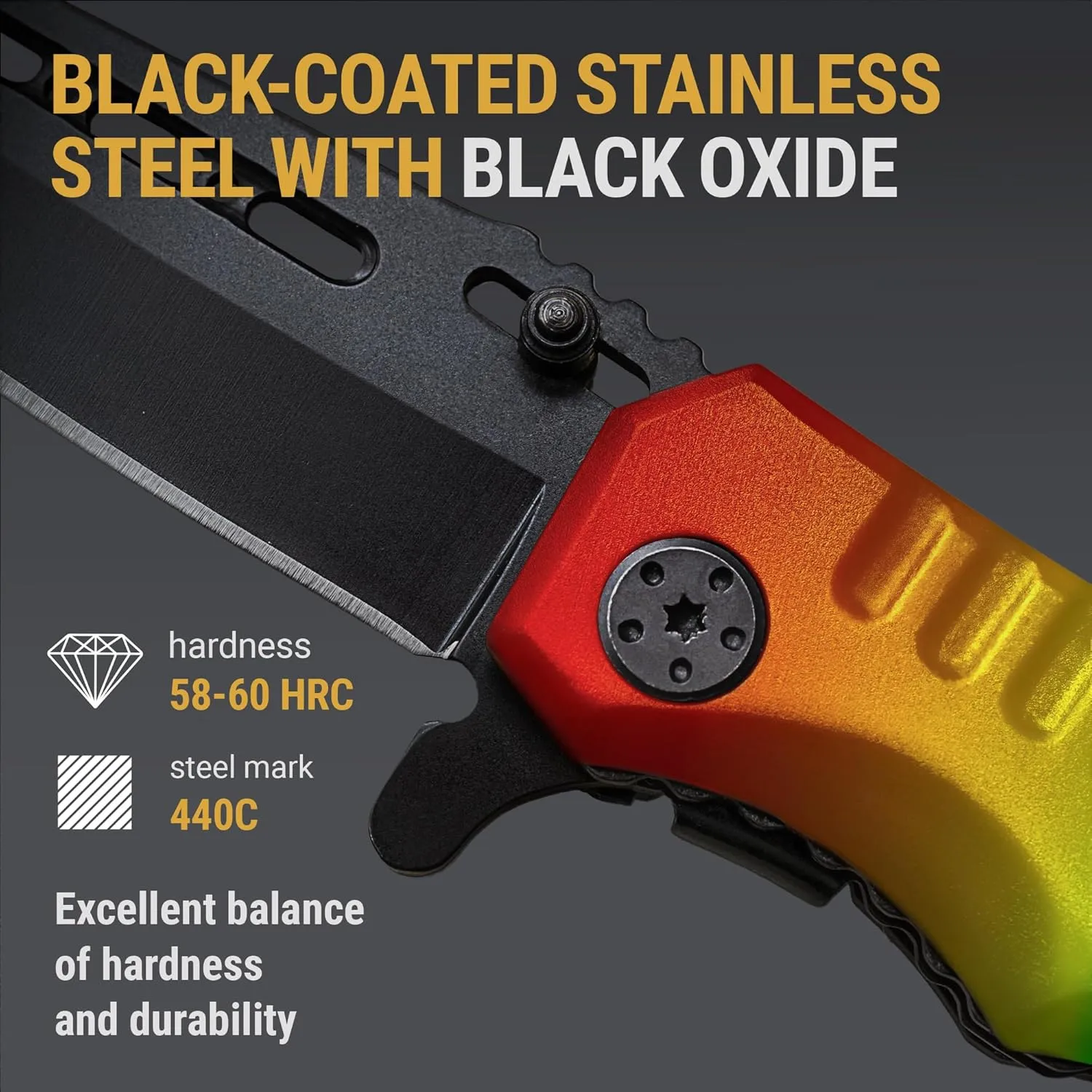 Grand Way Rainbow Pocket Knife - Colorful Knives - Sharp Folding Blade - Cool Tool for EDC - Best Gifts Idea - Best Gifts for Birthday Anniversary - 6681 L