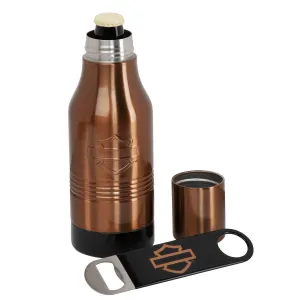 Harley-Davidson Stainless Steel Insulated Bottle Cooler & Bar & Shield Opener, Copper HDX-98536
