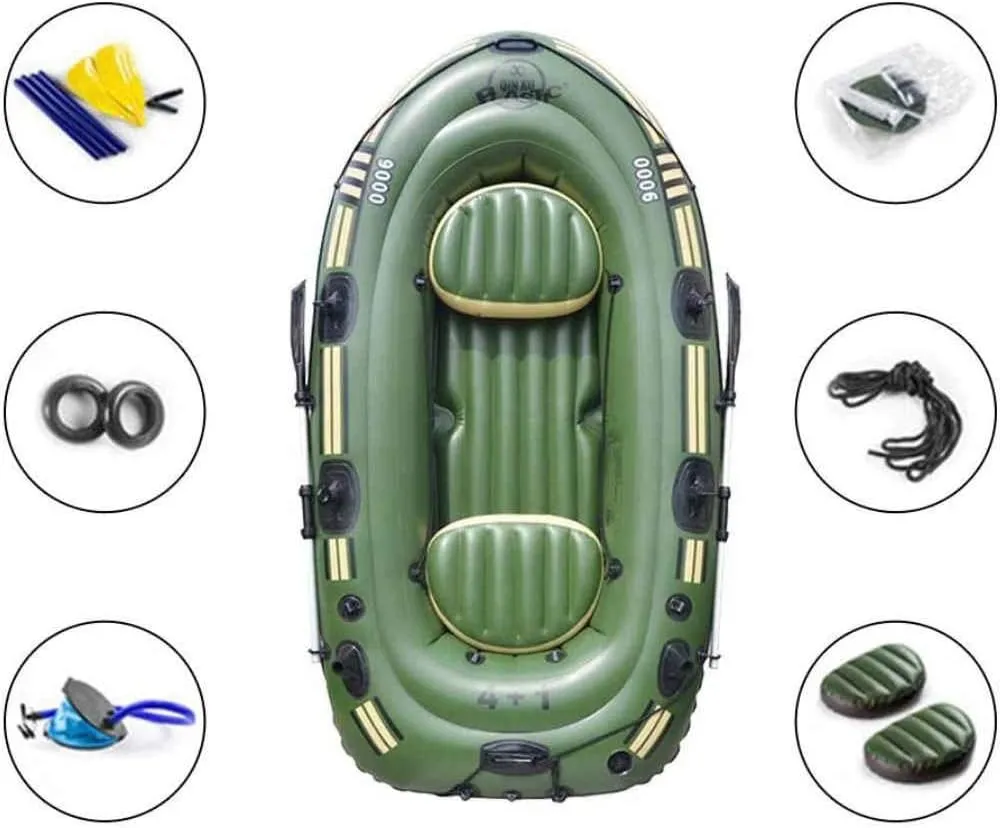 Inflatable Kayak, Thickened Drifting Boat, Kayak, Inflatable Boat, Fishing Boat, Folding Portable, Assault Boat, 2/3 Person Boat, PVC Kayak,Three-Person Boat