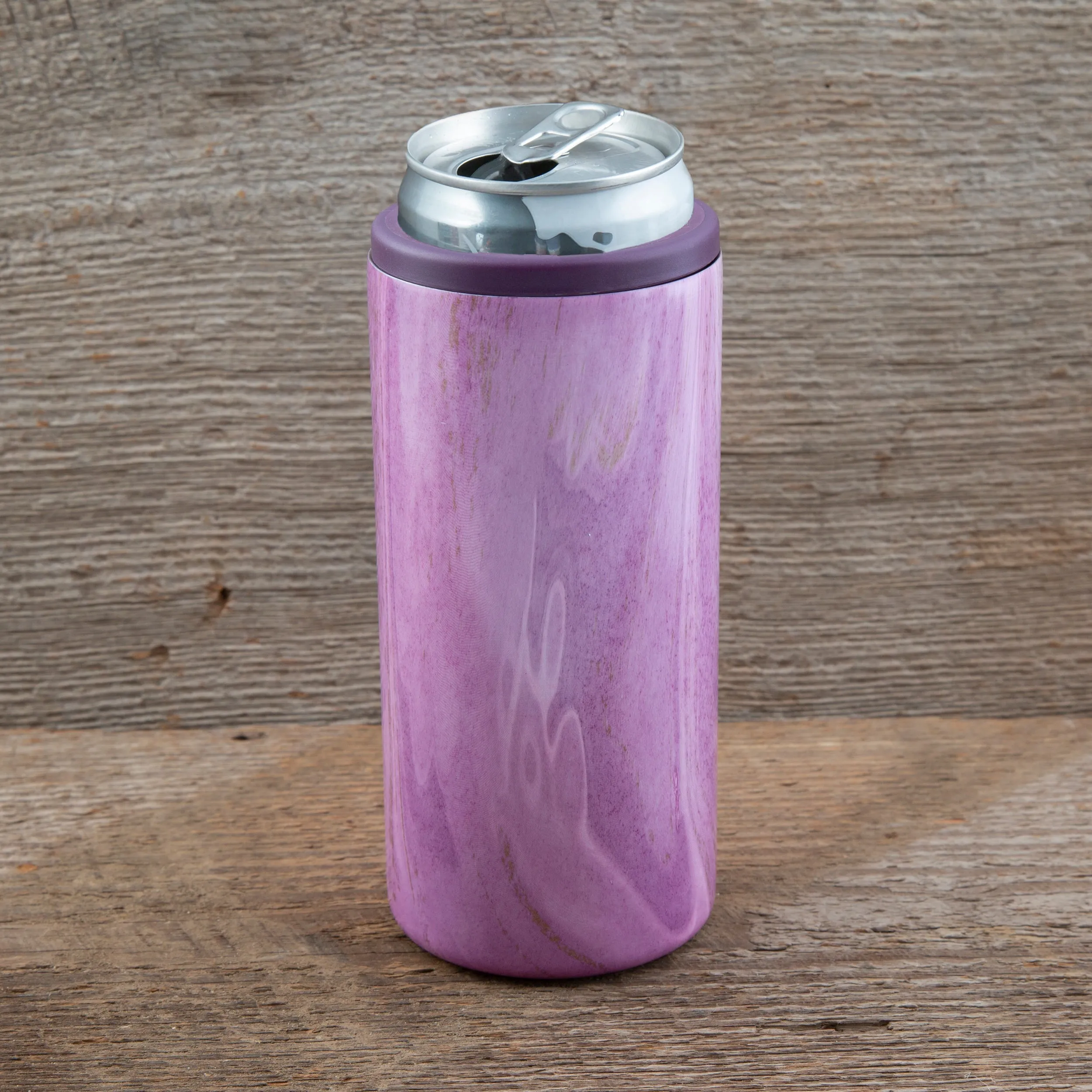 Insulated Garnet Pink Geode Slim Can Coolers