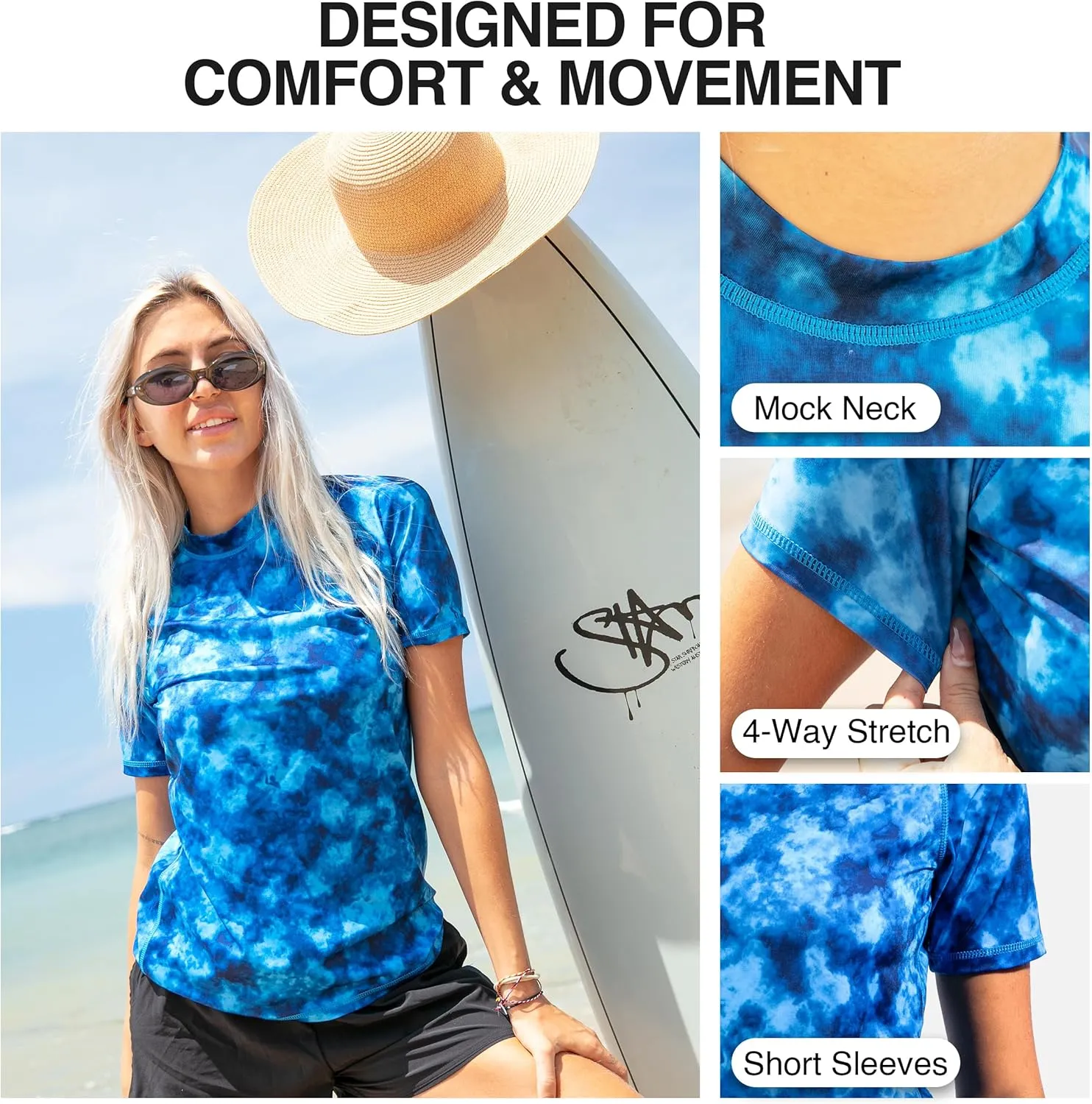 Kanu Surf Women's Breeze UPF 50 Short Sleeved Active Rashguard & Workout Top