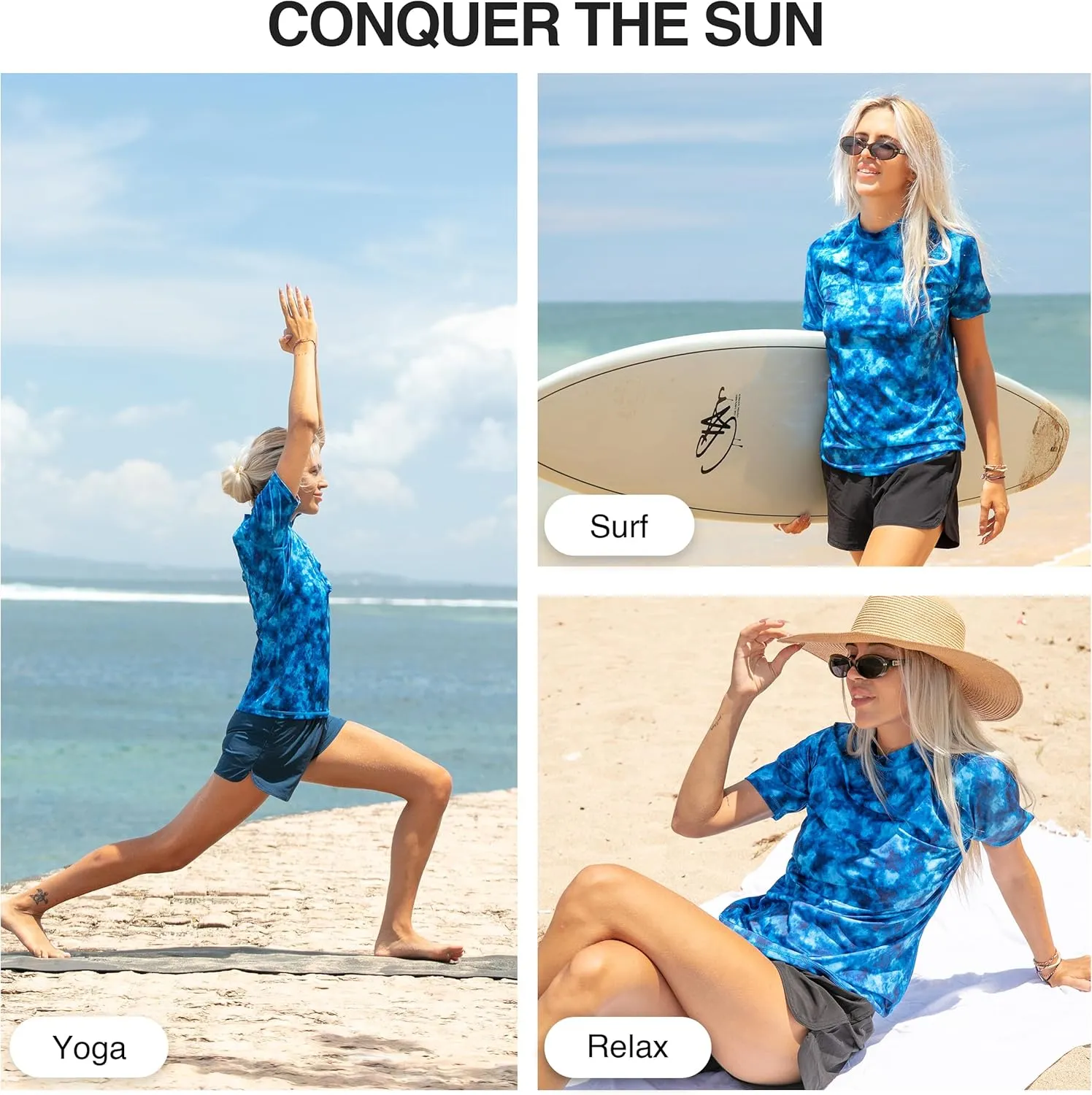 Kanu Surf Women's Breeze UPF 50 Short Sleeved Active Rashguard & Workout Top