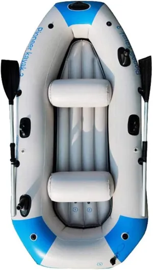 Kayak, Inflatable Rubber Boat 3 Person, Canoe Boat with Paddles, Drifting Boat
