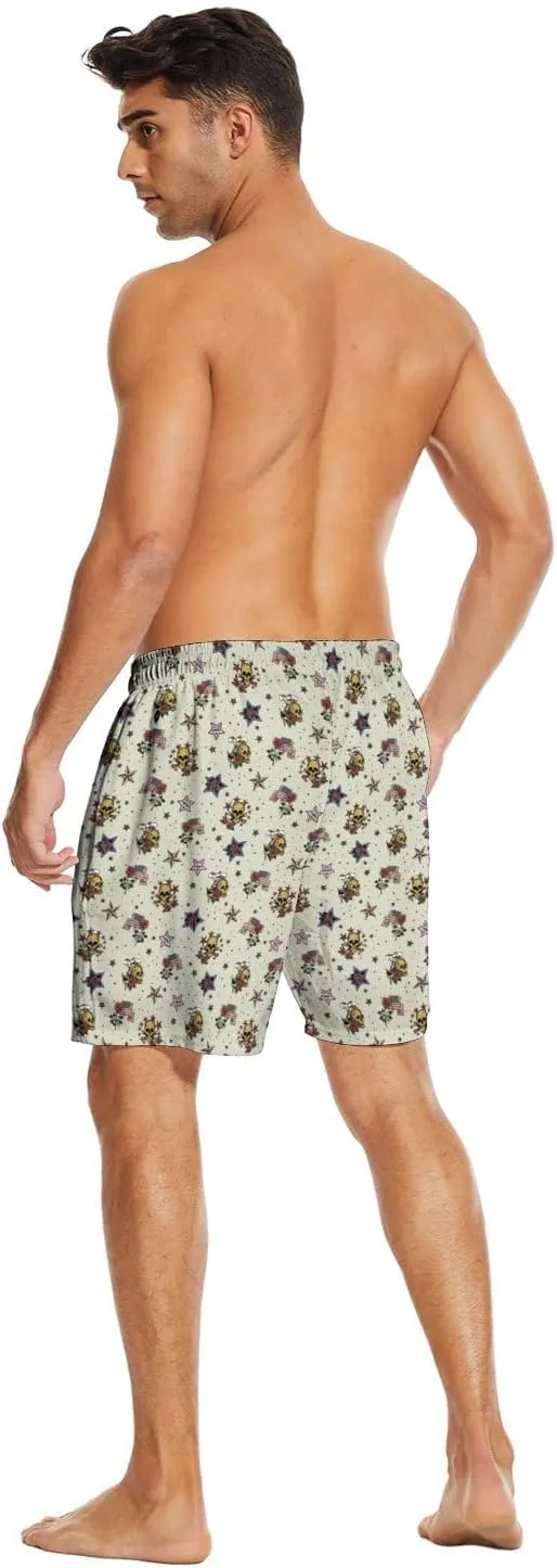 Mens Swim Trunks Swimming Trunks with Compression Liner Board Shorts 7 inch Swim Shorts Swimsuit