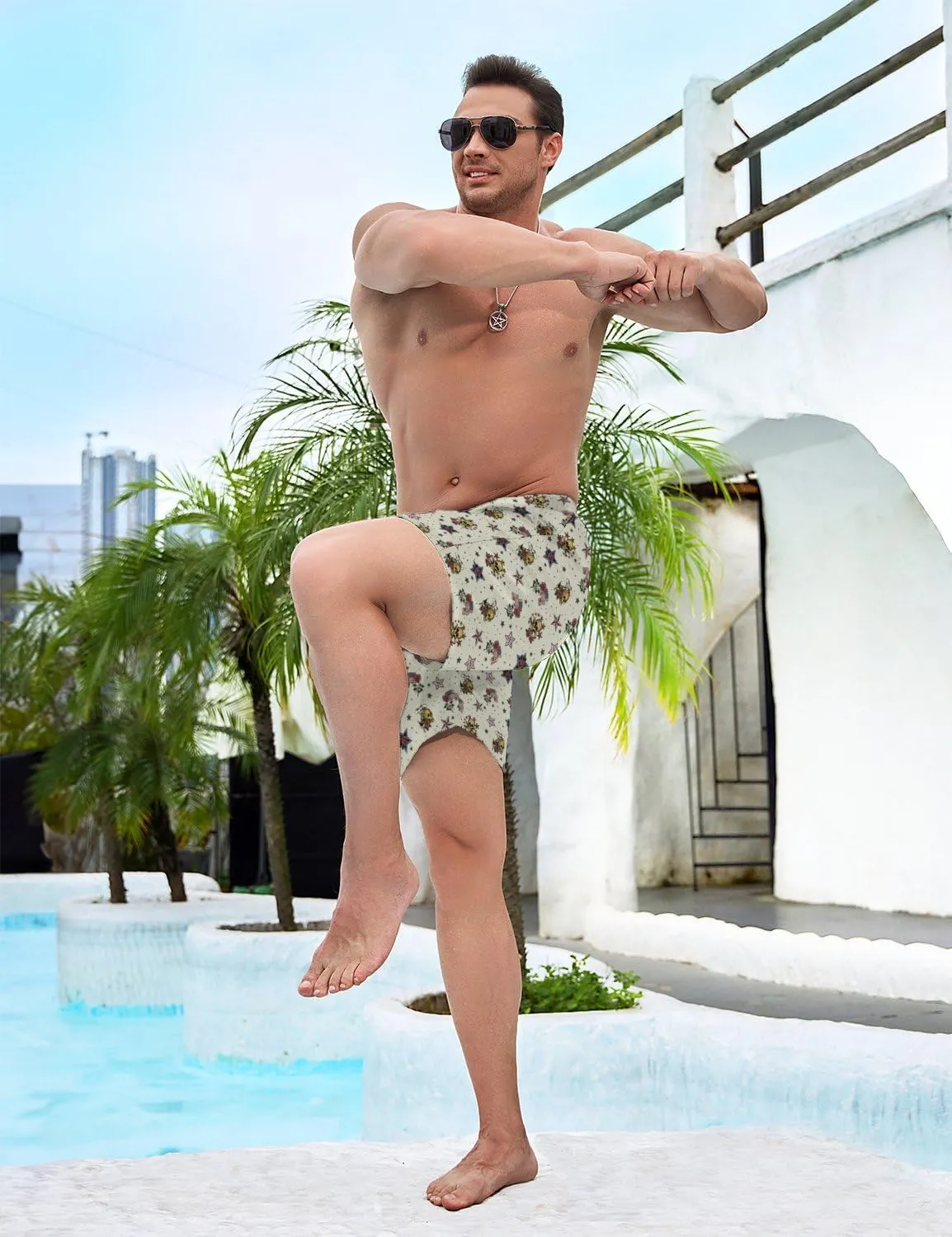 Mens Swim Trunks Swimming Trunks with Compression Liner Board Shorts 7 inch Swim Shorts Swimsuit