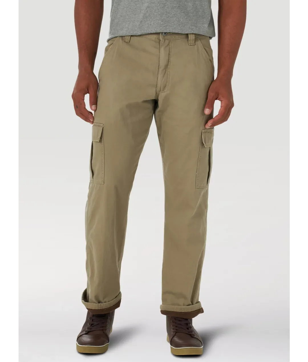 New with tags! MEN'S FLEECE LINED RELAXED FIT CARGO PANT IN BRITISH KHAKI, SZ 38X30!