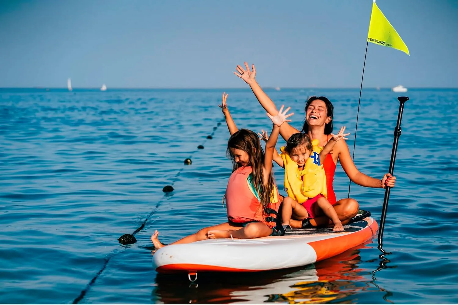 Peel & Stik Safety Flags and American Flags for Kayaks Paddleboards Inflatables SUP Accessories Canoes Dinghies Pontoons Boats Kids Cars Scooters 