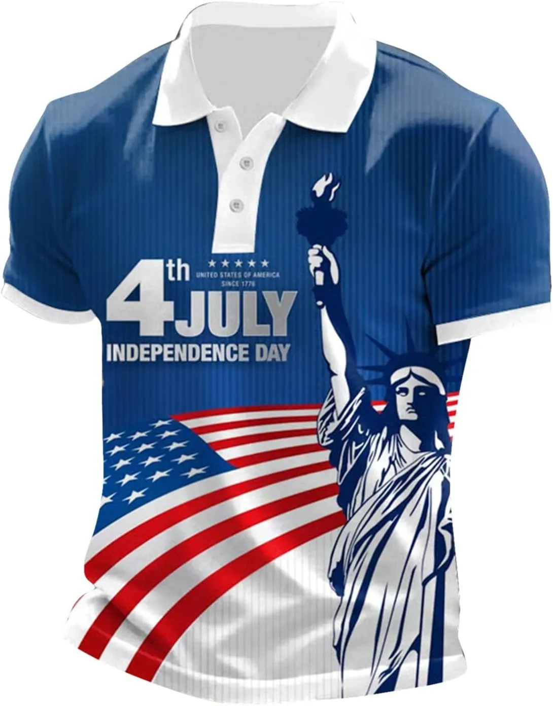 Polo Shirts for Men American Flag Patriotic Short Sleeve Performance Golf Shirt Dry Fit 4th of July USA Gym T-Shirts