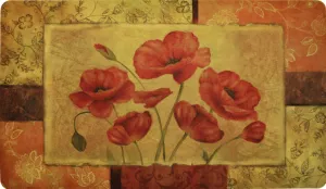 Premium Poppy Themed Kitchen Comfort Mats 2-Pack