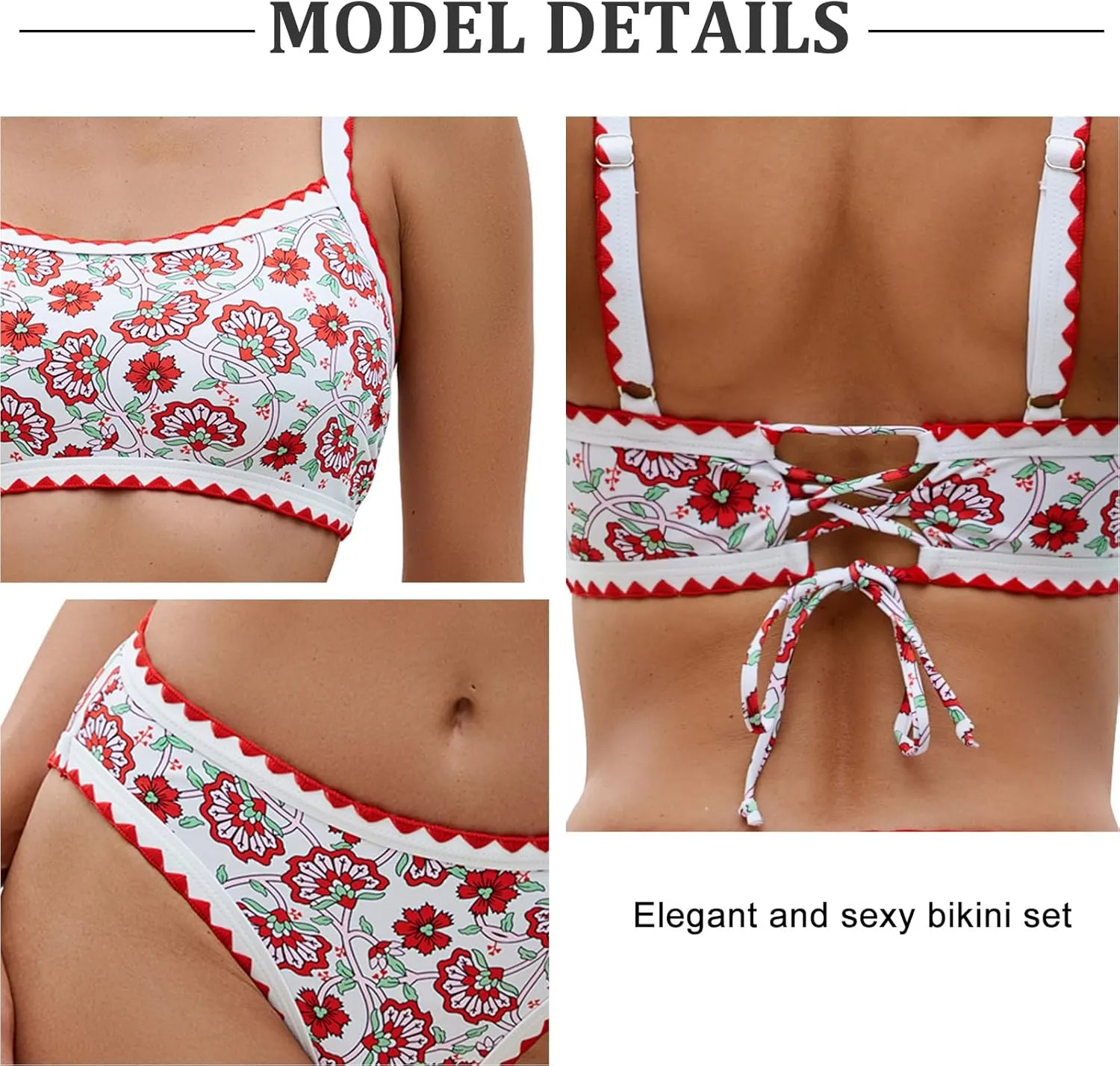 SEAFORM Women Two Piece High Waisted Bikini Set Boho Floral Print Swimsuit Tummy Control Bathing Suits Sexy Vintage Swimwear