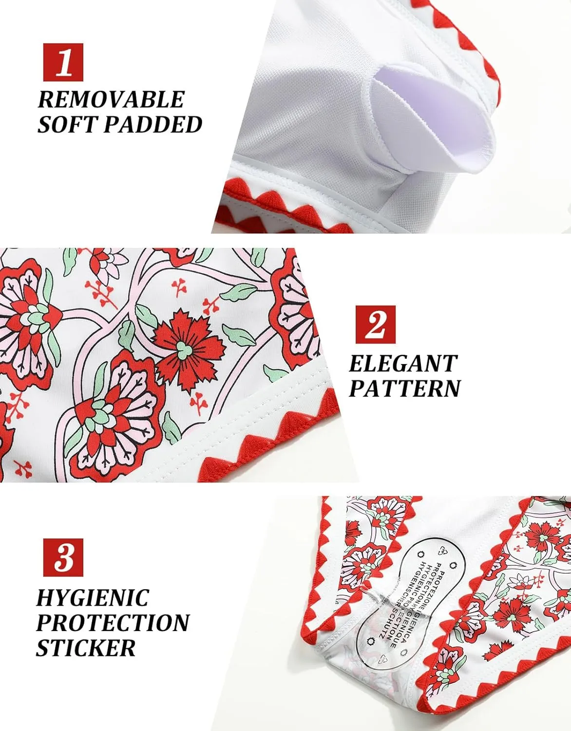 SEAFORM Women Two Piece High Waisted Bikini Set Boho Floral Print Swimsuit Tummy Control Bathing Suits Sexy Vintage Swimwear
