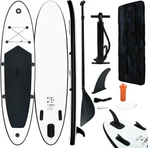Stable Inflatable Stand Up Paddle Board Set, Durable & Easy to Transport, 153.5" x 31.9", Black