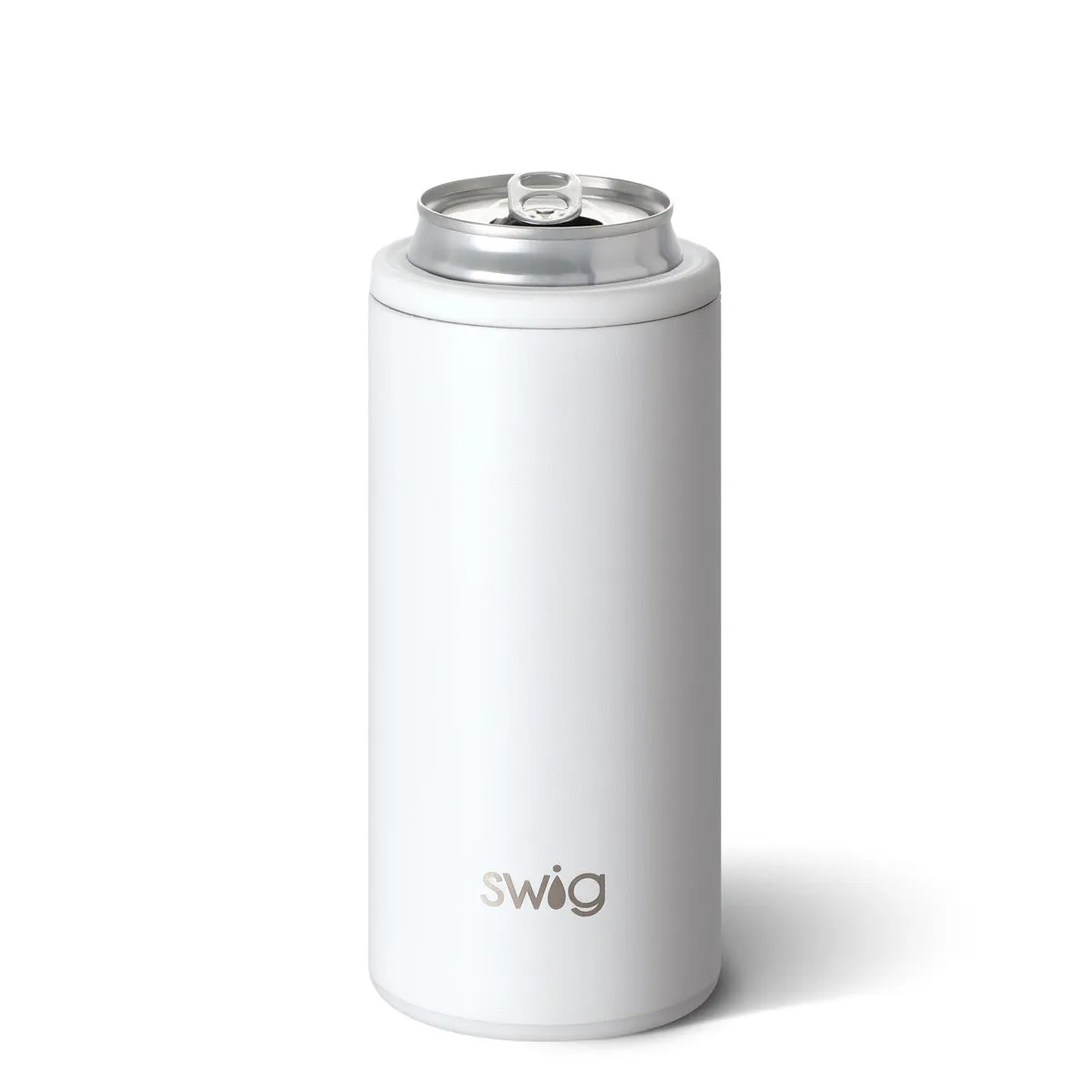 SWIG 12oz Skinny Can Cooler, Matte White