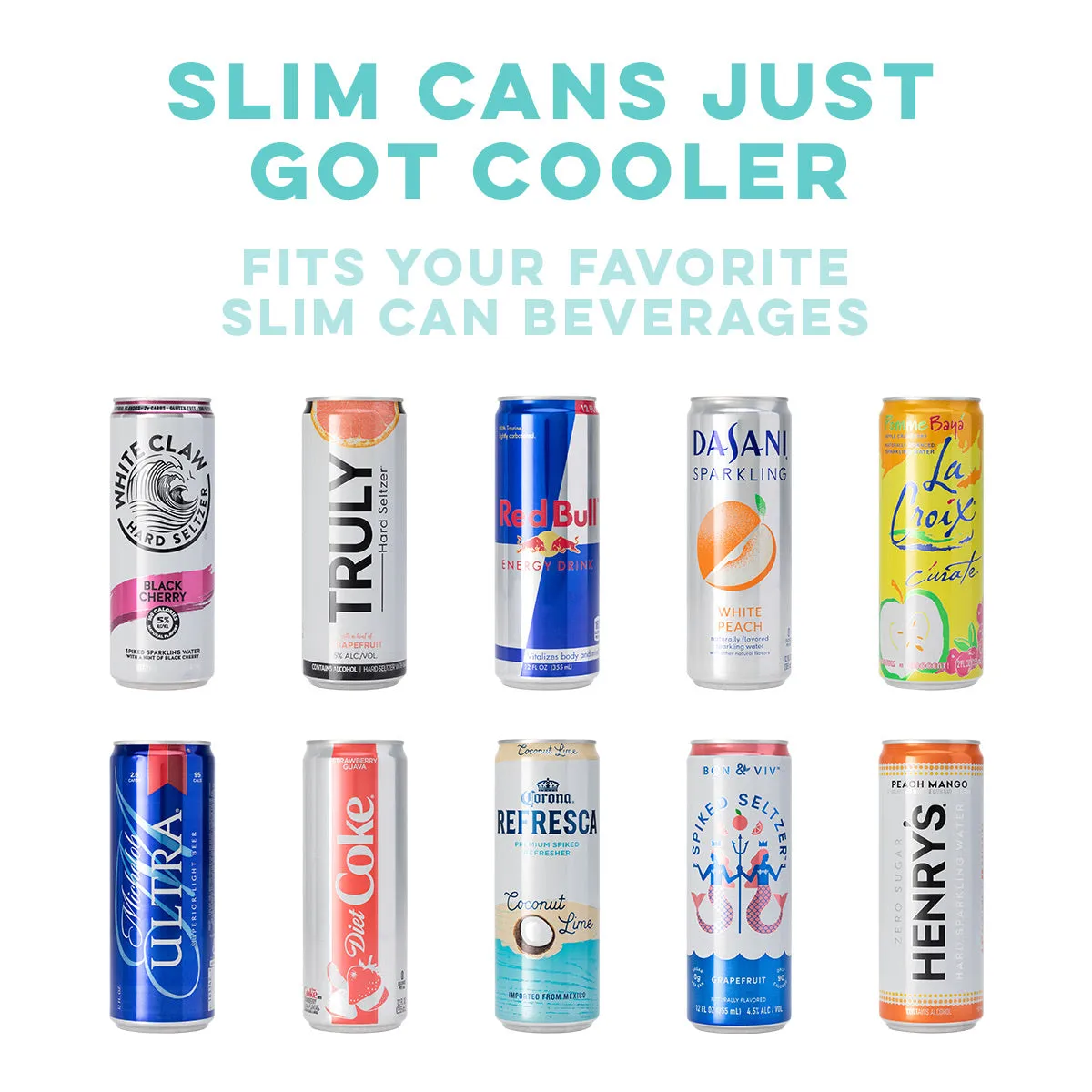 SWIG 12oz Skinny Can Cooler, Matte White
