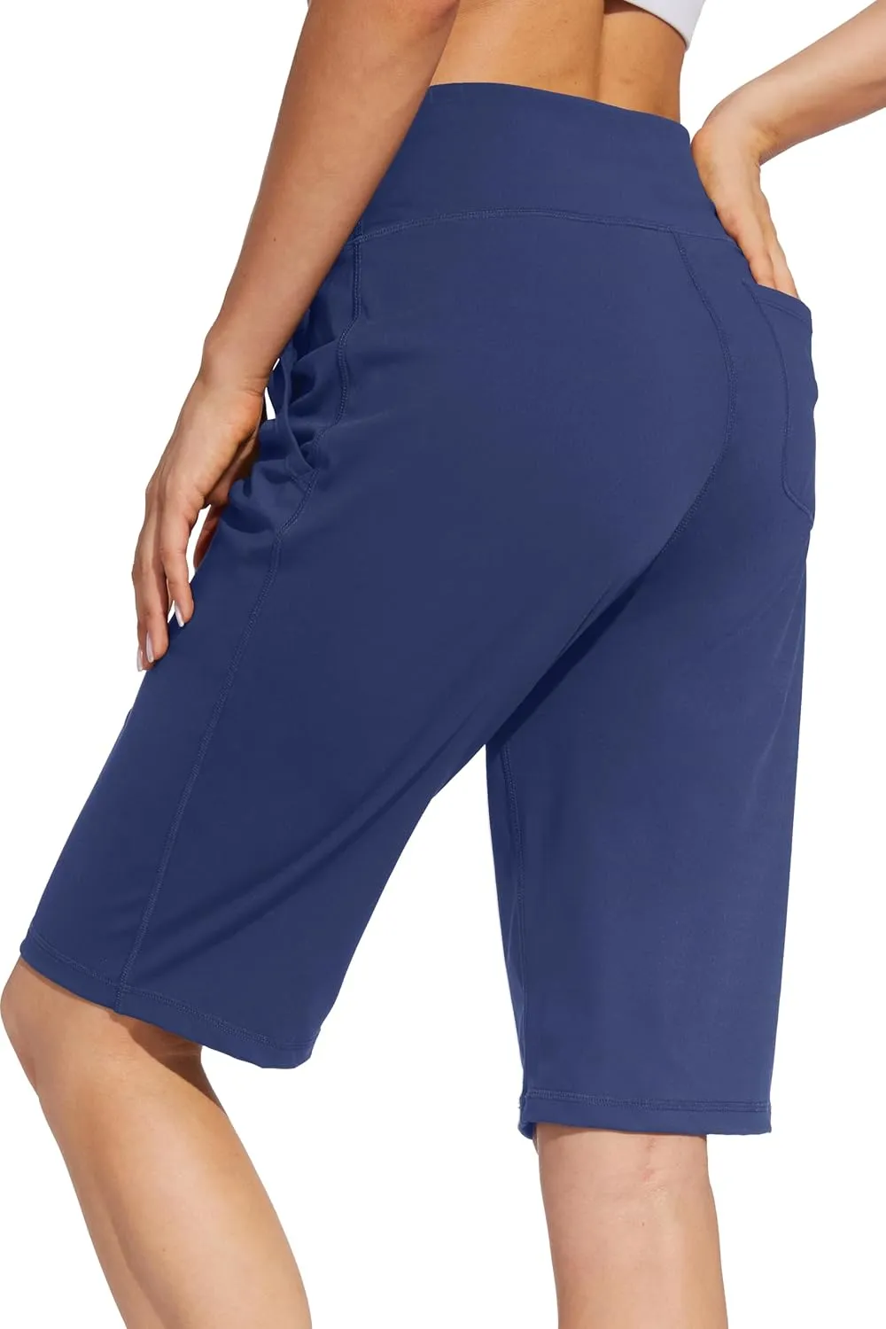 Women Long Shorts 12" Knee Length Casual Workout Athletic Swim Board Bermuda Shorts