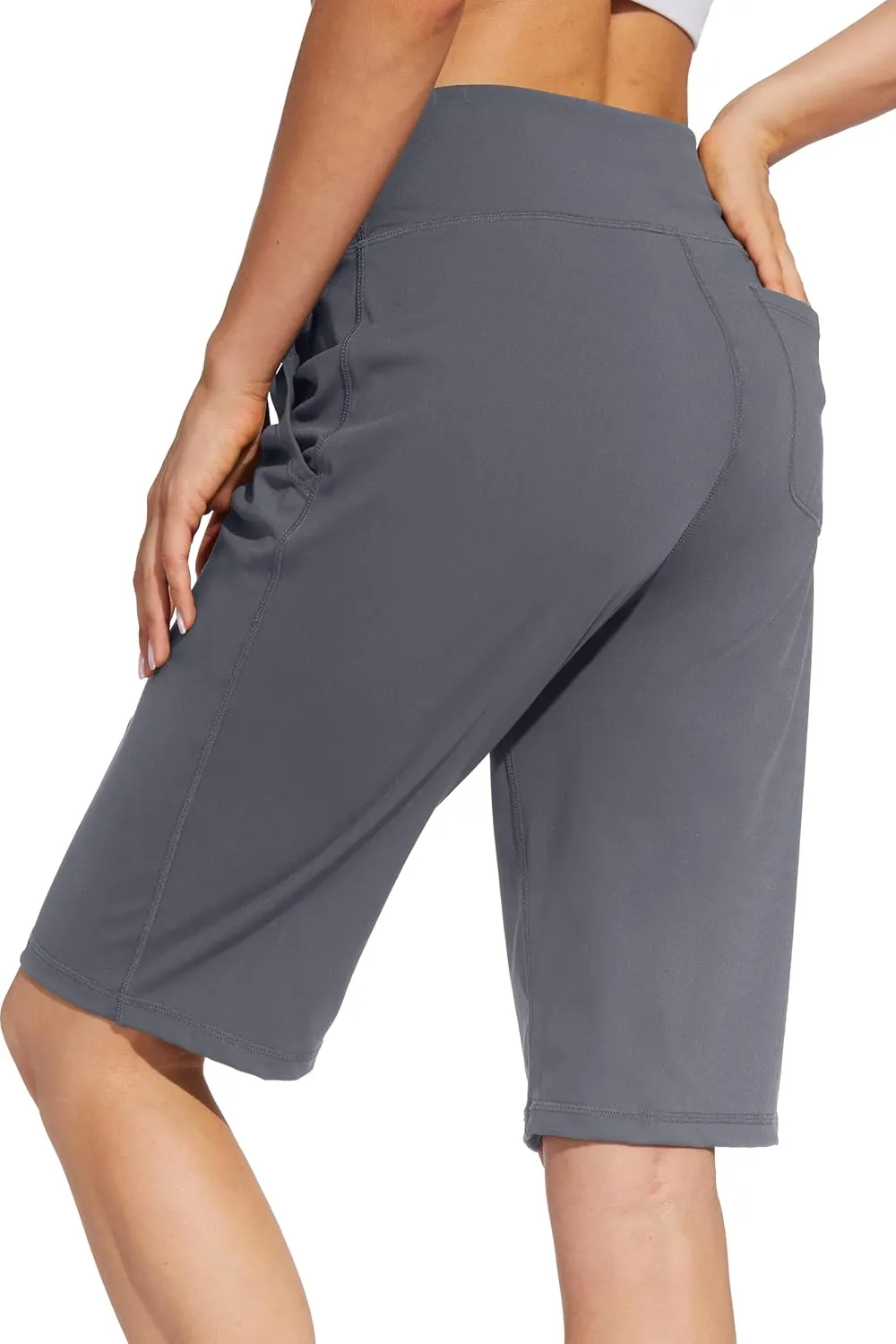 Women Long Shorts 12" Knee Length Casual Workout Athletic Swim Board Bermuda Shorts