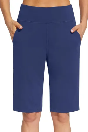 Women Long Shorts 12" Knee Length Casual Workout Athletic Swim Board Bermuda Shorts