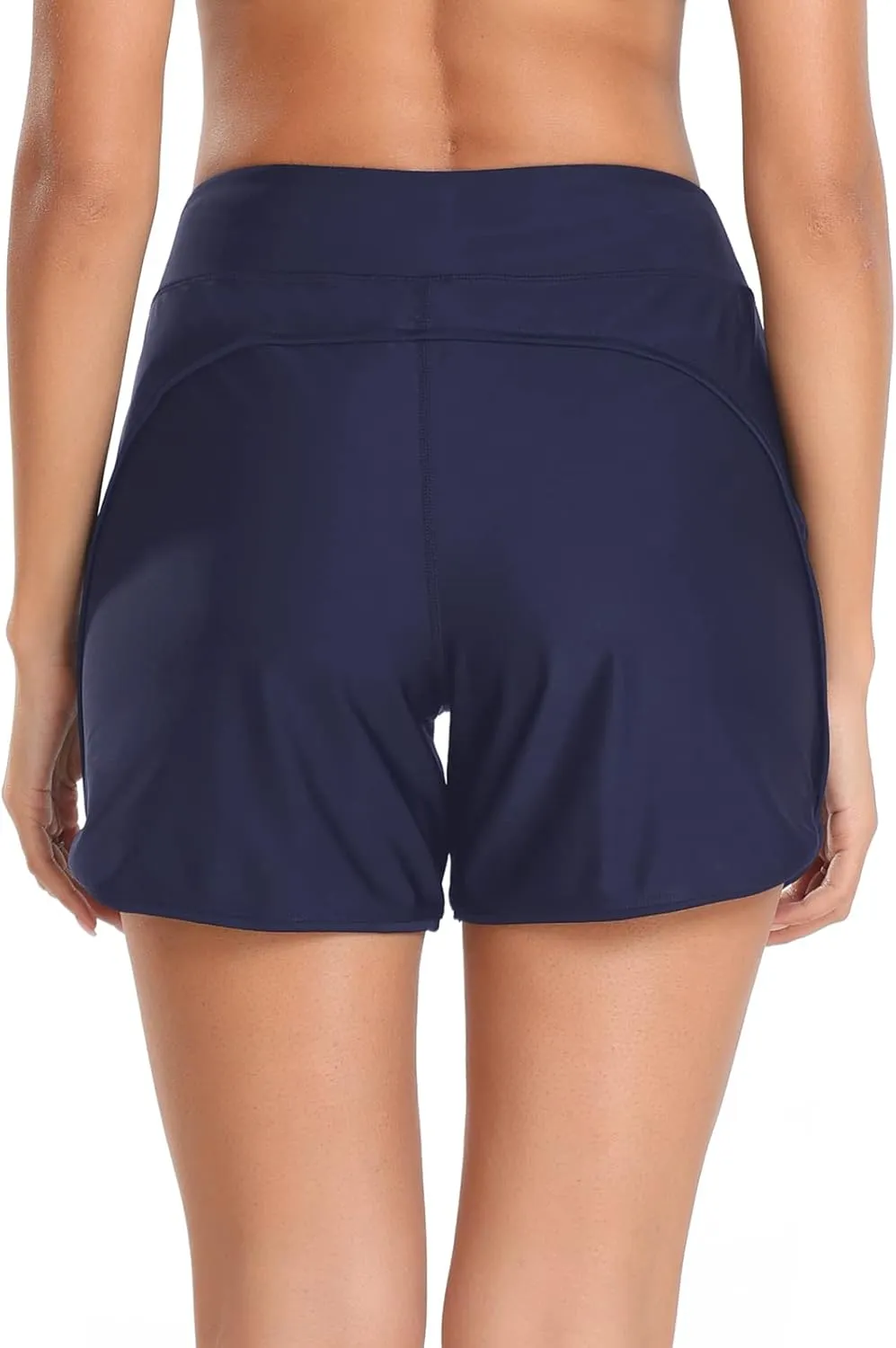 Women's High Waisted Board Shorts UV Sun Protection Beach Shorts Quick Dry Athletic Swim Shorts