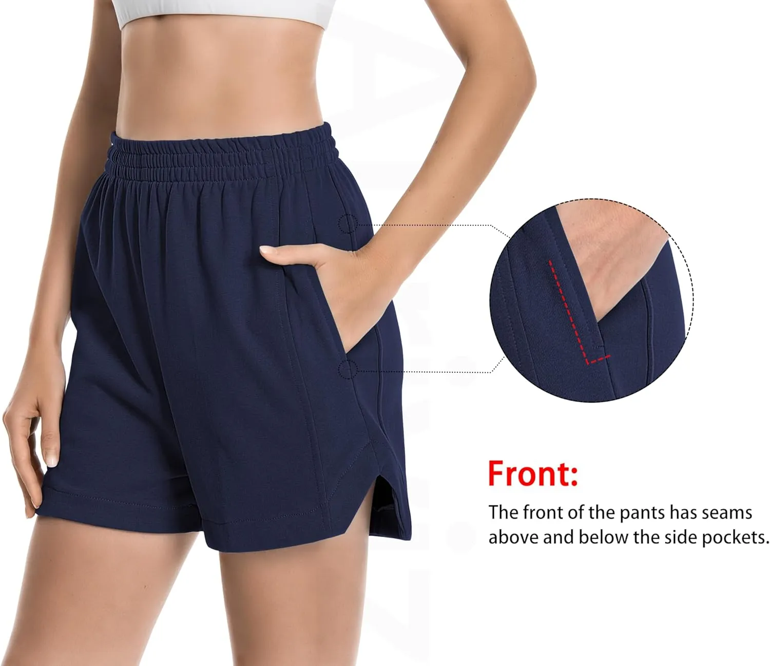 Womens Sweat Shorts Cotton Curved Hem Casual Lounge Short Workout Athletic Shorts with Pockets