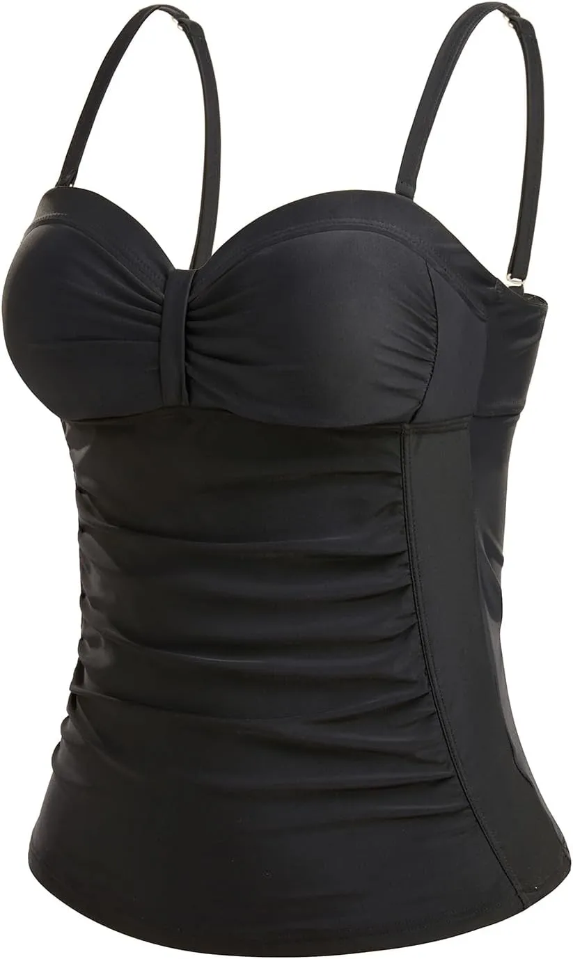 Women's Underwire Tummy Control Swimsuit Top with Push Up - No Bottom Included