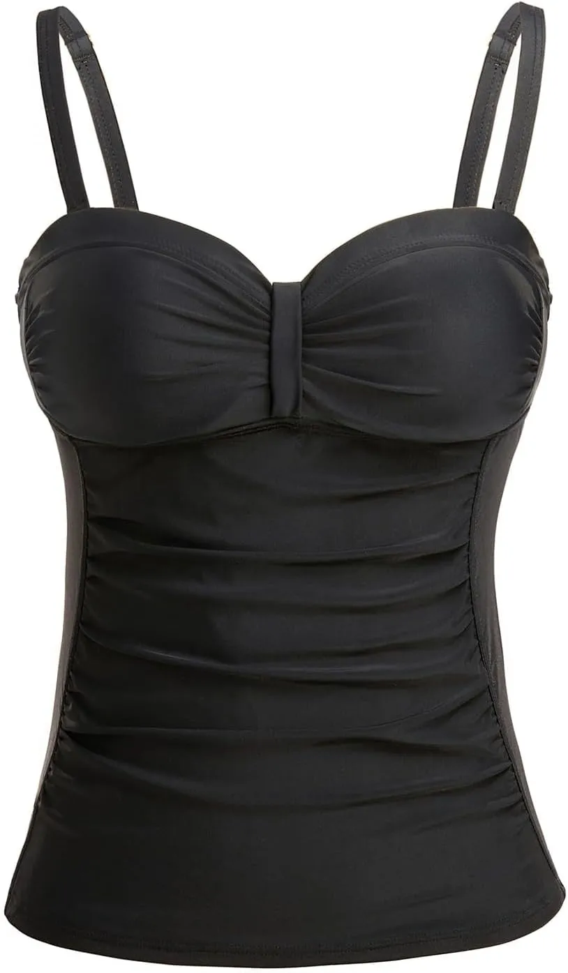 Women's Underwire Tummy Control Swimsuit Top with Push Up - No Bottom Included