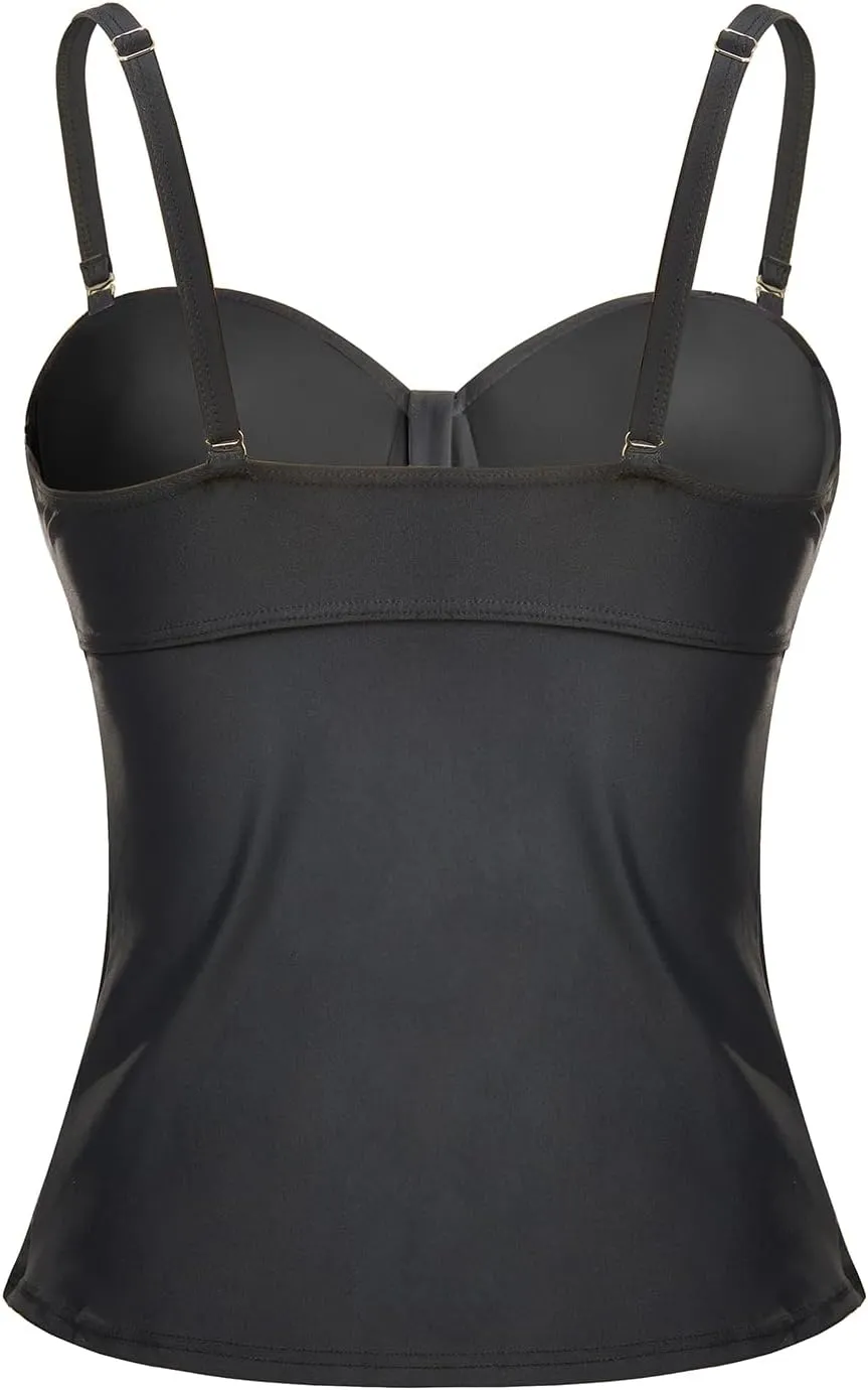Women's Underwire Tummy Control Swimsuit Top with Push Up - No Bottom Included