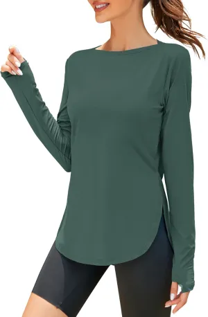 ZHENWEI Women's Long Sleeve Sun Shirt UV Protection Workout Tops Lightweight UPF 50  Golf Gym Hiking Shirts Outdoor Clothing