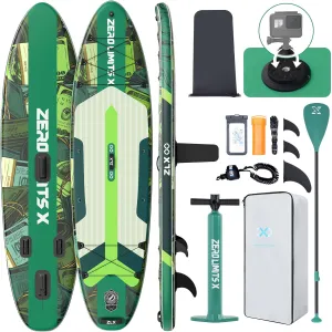 ZLX 10'6" Inflatable Stand Up Paddle Board, Extra Wide Stable Non-Slip Deck Pad, Unique Center Fin, Portable Paddleboard for Adults, Premium SUP for All Skill Levels